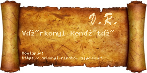 Várkonyi Renátó névjegykártya